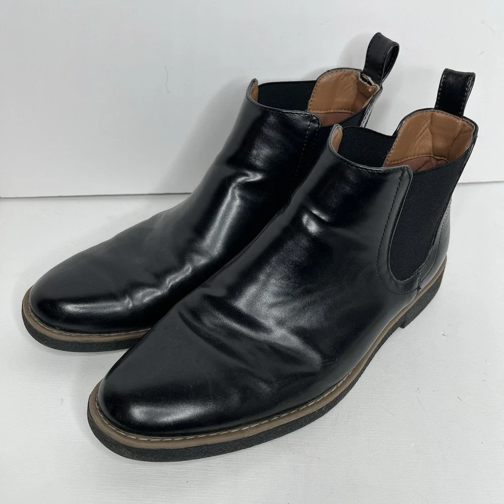 Deer Stags Boots Mens Size 10 M Rockland Memory Foam Chelsea Black Boho